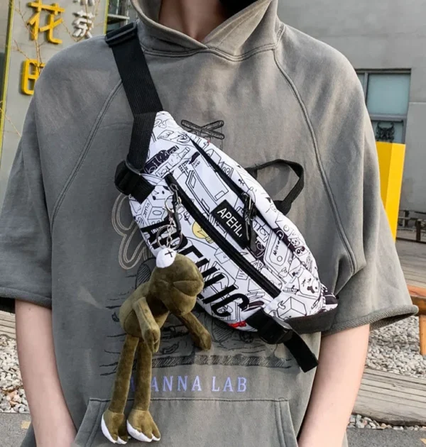 Japanese Sports Shoulder Chest Bag Men's Super Sacoche Homme Bag Crossbody Bags Side Bag For Men Motorcycle Waist Sling Canvas