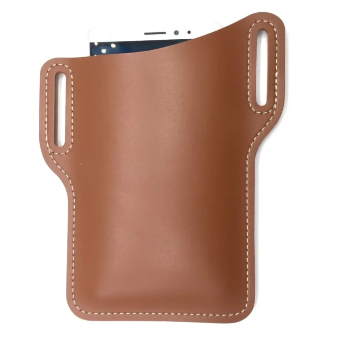 Genuine Leather Cellphone Belt Waist Bag For Men Male Vintage Handmade Loop Holster Mobile Phone Cover Case Holder Bags Man