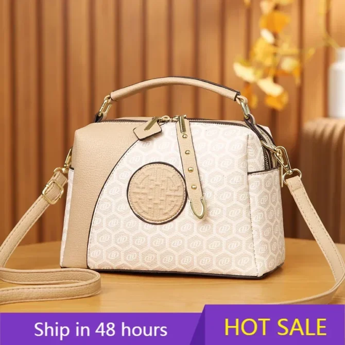 Autumn Versatile Pillow Bag Fashionable Brands Women's Handbag New Style Female Crossbody Bag Print Leather Women's Shoulder Bag