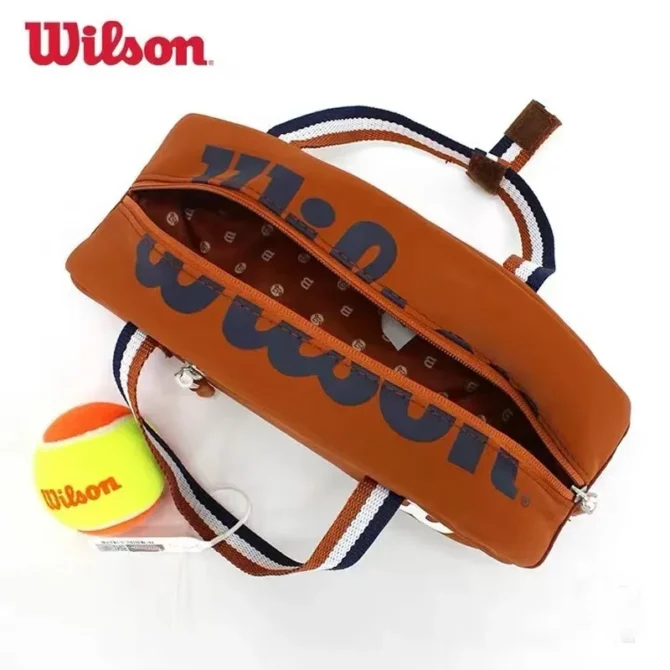 Wilson PU Leather Small Hand Bag Super Tour Tennis Accessories Bag Roland Garros Mini Travel Bag Racquet Sports ﻿