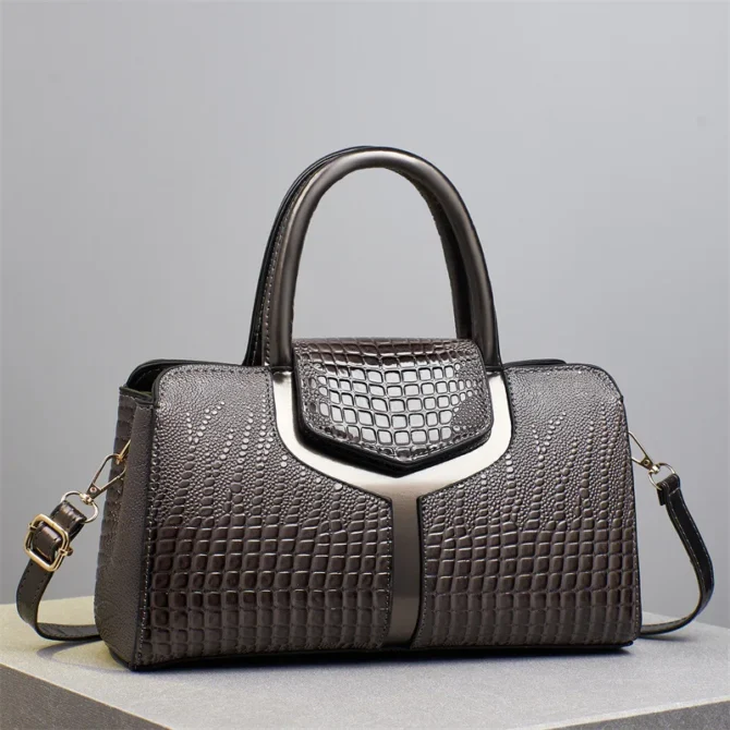 2025 Women's Crocodile Texture Tote Bag Large Capacity PU Crossbody Shoulder Bag 6 Colors Pillow Design for Daily