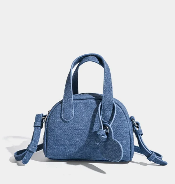 Vintage imitation denim women handbag small Boston bag Trend Designer female shoulder messenger bag PU Leather ladies totes