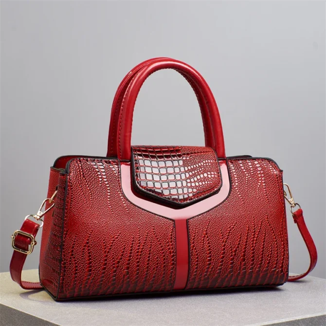 2025 Women's Crocodile Texture Tote Bag Large Capacity PU Crossbody Shoulder Bag 6 Colors Pillow Design for Daily
