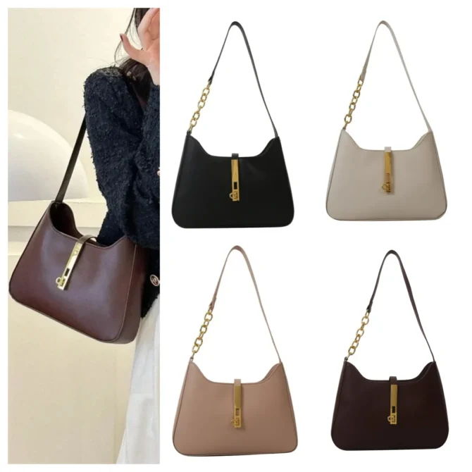 PU Leather Shoulder Bag for Women Luxury Ladies Shouder Bag 2025 Fashion Women's Bags Fit for Shopping Photography Work Holiday