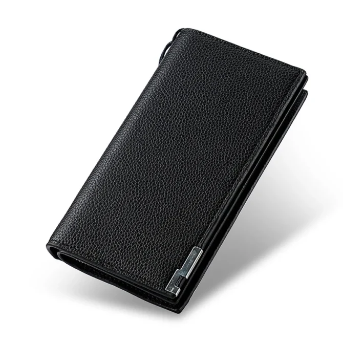 RFID Blocking Large Capacity Women's Purse, Solid Color, Soft Leather, Multi-functional Clutch Bag, Zipper, Men's Long Wallet
