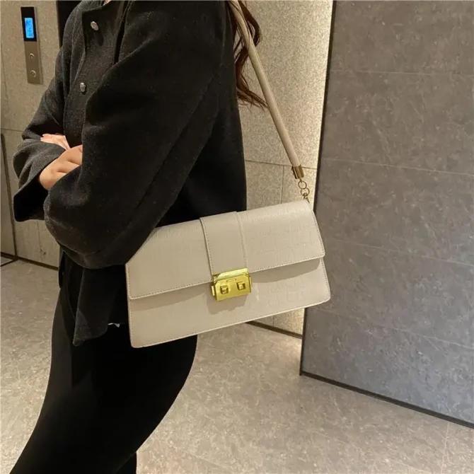 Senior Crocodile Pattern Ladies Handbag Simple Atmosphere Girls Underarm Bag Exquisite Fashion Shoulder Crossbody Bag Simple