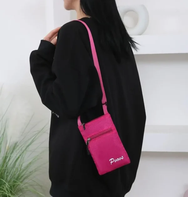 Fashion Multifuctional Square Shoulder Bag Candy Color Sports Mobile Phone Pouch Zipper Casual Small Crossbody Bag Shopping