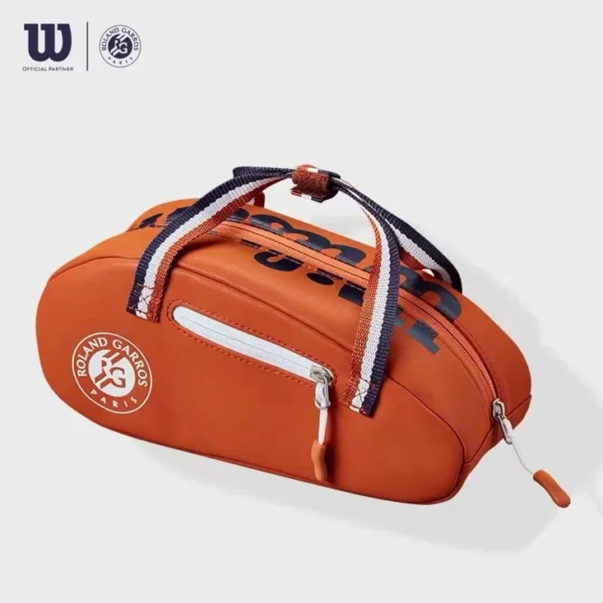 Wilson PU Leather Small Hand Bag Super Tour Tennis Accessories Bag Roland Garros Mini Travel Bag Racquet Sports ﻿