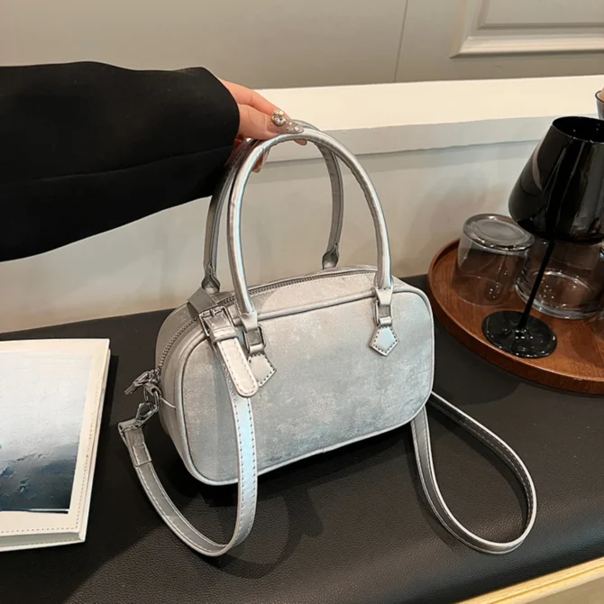 Y2K Boston Handbag Vintage Mini Crossbody Bag for Women