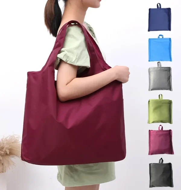 Waterproof Foldable Handy Shopping Bags Reusable Tote Pouches Recycle Shopper Groceries Storage Handbag Useful Beach Bags