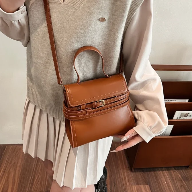 Women Tote Bag Top Brand Ladies Classic Commute Bag PU Leather Crossbody Bag Portable Simple Adjustable Straps Female Satchel