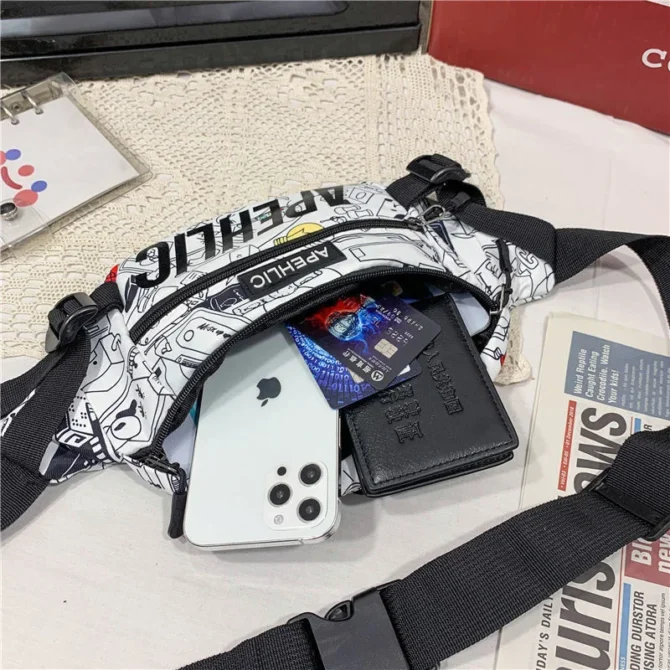 Japanese Sports Shoulder Chest Bag Men's Super Sacoche Homme Bag Crossbody Bags Side Bag For Men Motorcycle Waist Sling Canvas