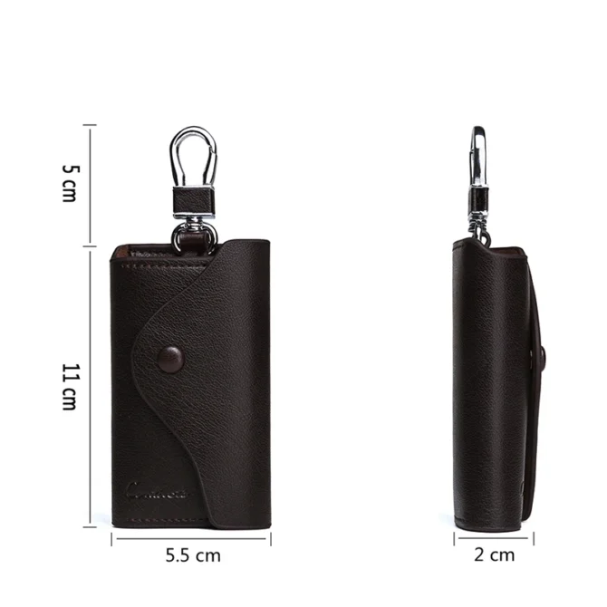Men's Car Keys Wallets Genuine Cowhide Leather Male Key Holder Organizer Housekeeper Keychain Purse Key Ring Bag Keys Case Pouch