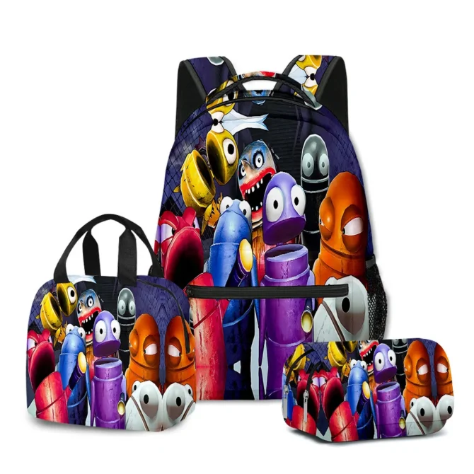 Classic Popular Novelty R.E.P.O repo 3D Printed 3pcs/Set student School Bags Travel Notebook Backpack Lunch bag Pencil Case