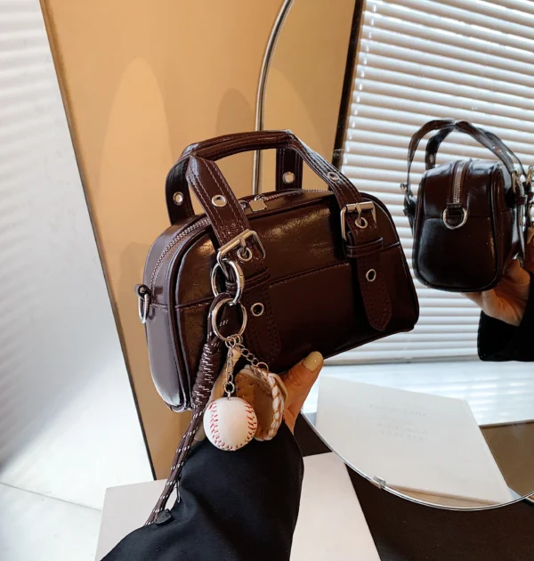Small design bag ladies high-end shiny face retro handbags casual one-shoulder messenger bag