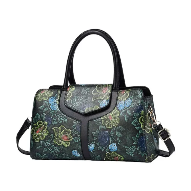 2024 New Retro Print Boston Pillow Bag Large Capacity One Shoulder Handheld Crossbody Bag High Quality Luxury Women's Handbag