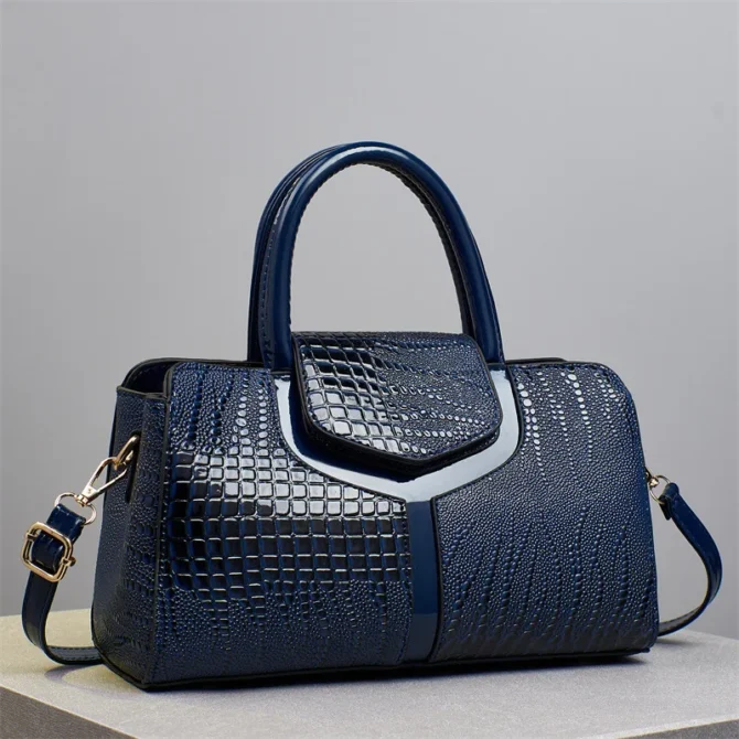 2025 Women's Crocodile Texture Tote Bag Large Capacity PU Crossbody Shoulder Bag 6 Colors Pillow Design for Daily