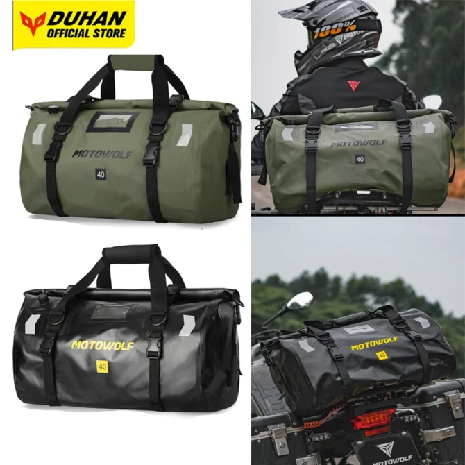 40L/66L Motorcycle Bag Waterproof Rear Backpack Motocross Luggage Bag Touring Biker Tail Bag Night Reflective