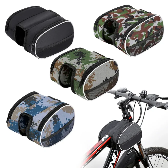 Wear Resistance Front Beam Bag Saddle Bag With Reflective Strip Storage Case Super Capacity Upper Tube Tool Bag Waterproof