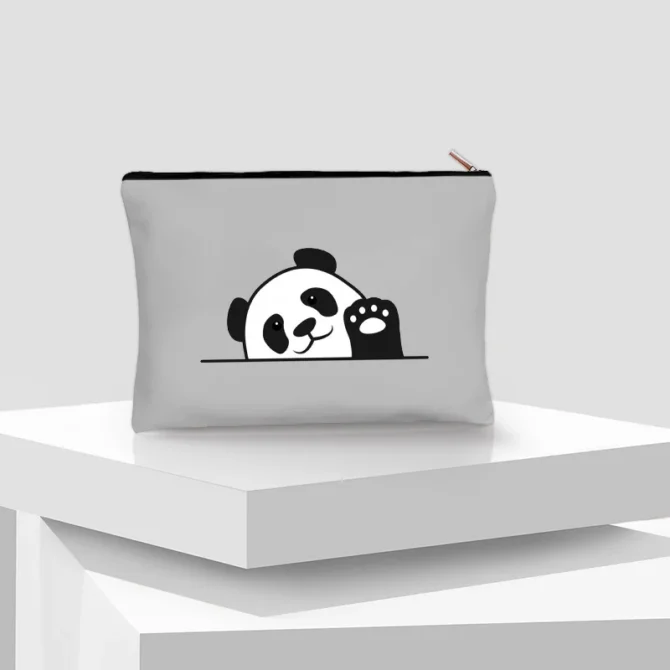 Kawaii Panda Cosmetic Case Children Travel Necessity Toilet Diaper Bag Makeup Pouch for Pretty Girls Birthday New Year Gift