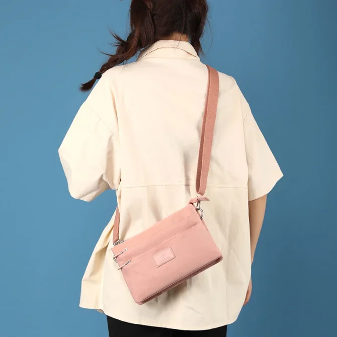 Crossbody bag for women, large capacity multi-layer shoulder bag, Japanese style simple and versatile anti splash bag bolsos