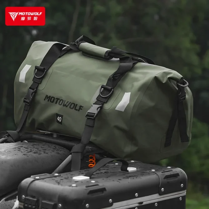 40L/66L Motorcycle Bag Waterproof Rear Backpack Motocross Luggage Bag Touring Biker Tail Bag Night Reflective