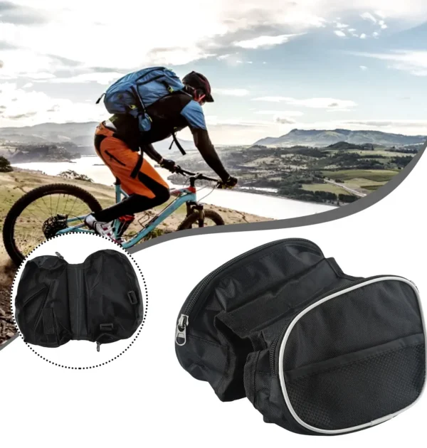 Wear Resistance Front Beam Bag Saddle Bag With Reflective Strip Storage Case Super Capacity Upper Tube Tool Bag Waterproof