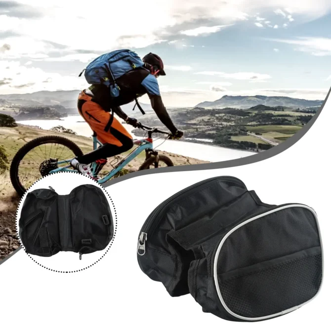 Wear Resistance Front Beam Bag Saddle Bag With Reflective Strip Storage Case Super Capacity Upper Tube Tool Bag Waterproof