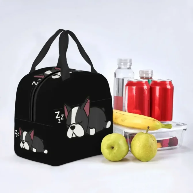 Dog Puppy Love Animal Gift Portable Lunch Box Boston Bull Terrier Cooler Thermal Food Insulated Lunch Bag Kids School Children