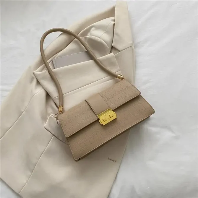 Senior Crocodile Pattern Ladies Handbag Simple Atmosphere Girls Underarm Bag Exquisite Fashion Shoulder Crossbody Bag Simple
