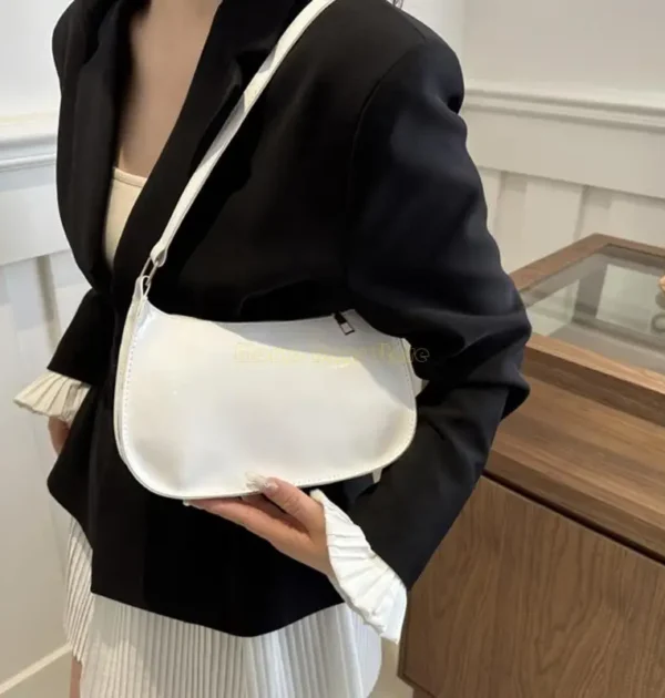 X90D Unique PU Leather Armpit Shoulder Bag Underarm Purse Retro Inspired Satchel Clutch for Women Evening Use