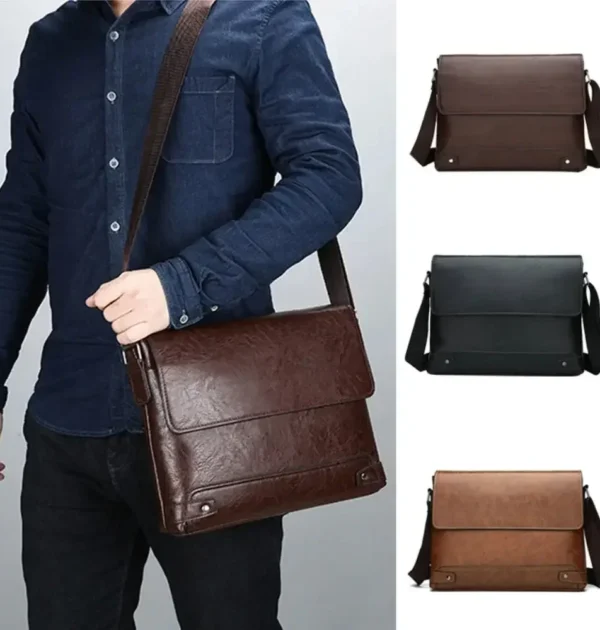 Briefcase For Men PU Leather Tote Boston Commuting Laptop Shoulder Executive Business Work Messenger Crossbody Side Designer Bag
