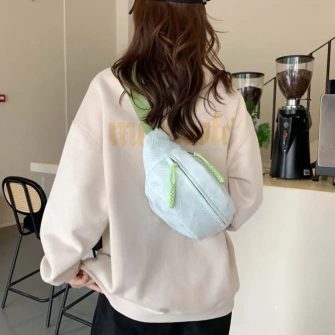 Fanny Packs Strip Chest Bag Crossbody Bag Korean Style Crossbody Waist Pack Large Capcity Half Moon Bag Running Waist Bag