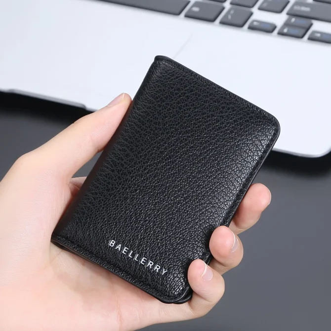 Men's Leather Card Wallet Minimalist Small Thin Purse Soft Slim Mini Credit Card Bank ID Card Holder Wallet for Men 2025