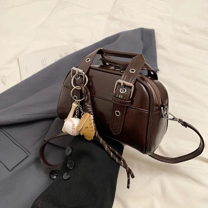 Small design bag ladies high-end shiny face retro handbags casual one-shoulder messenger bag