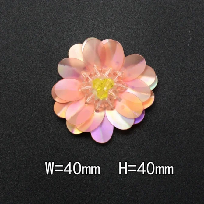 Handmade Flower Colored Sequin Beads Flower Cloth Sticker Small DIY Clothing Accessories Shoes Bag Decoration Patch Hand Sewn