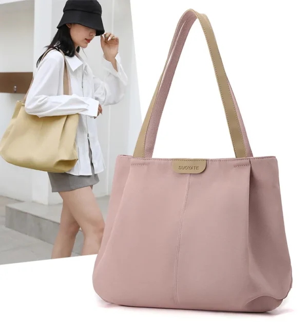 Women's bag new 2024 tote bag nylon large capacity simple pleated shoulder bag casual artistic cloth bag y2k vip designer luxury