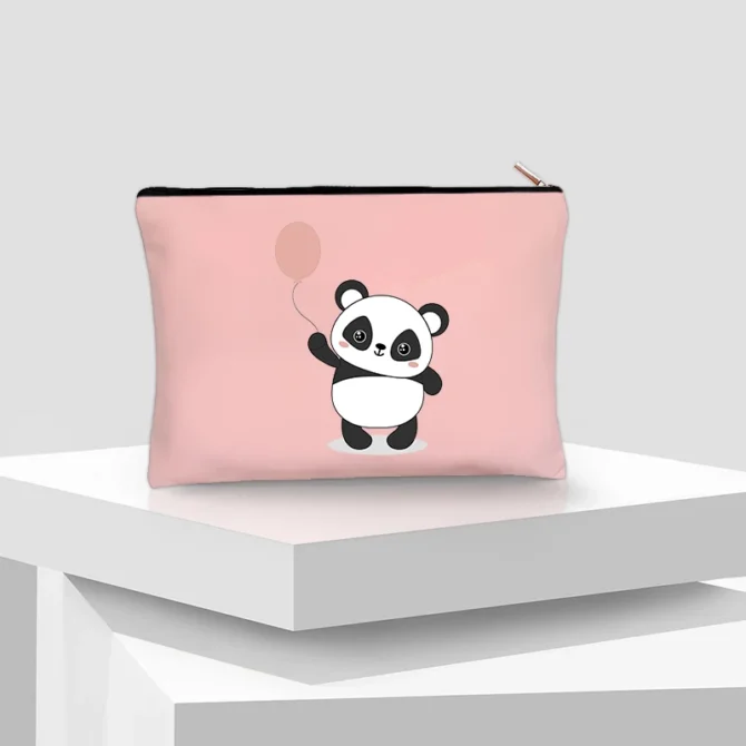 Kawaii Panda Cosmetic Case Children Travel Necessity Toilet Diaper Bag Makeup Pouch for Pretty Girls Birthday New Year Gift