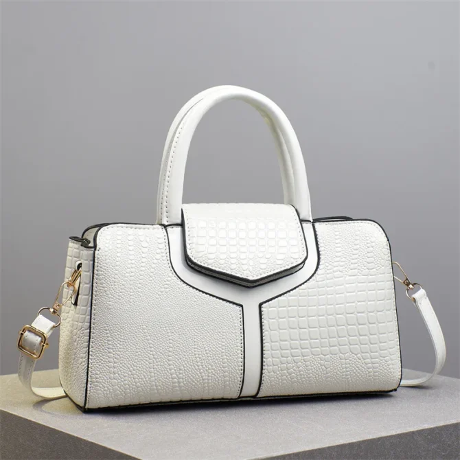 2025 Women's Crocodile Texture Tote Bag Large Capacity PU Crossbody Shoulder Bag 6 Colors Pillow Design for Daily
