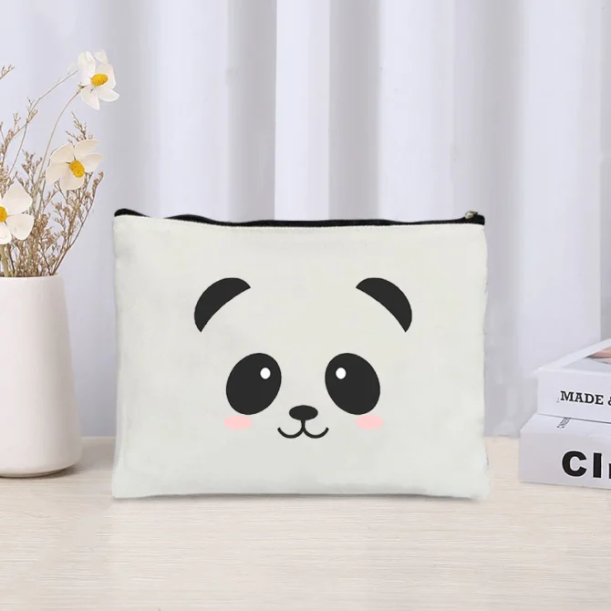 Kawaii Panda Cosmetic Case Children Travel Necessity Toilet Diaper Bag Makeup Pouch for Pretty Girls Birthday New Year Gift