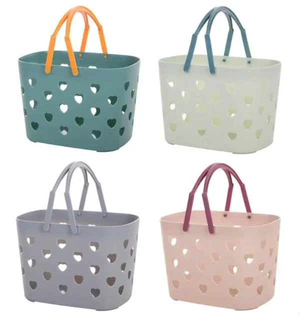 L43A Plastic Cleaning Supply Storage Basket Portable Hollow Shower Tote Bag