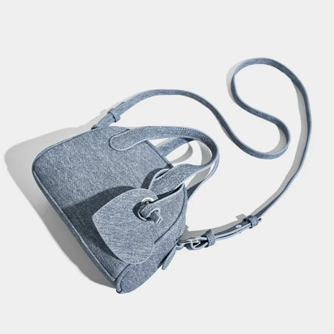 Vintage imitation denim women handbag small Boston bag Trend Designer female shoulder messenger bag PU Leather ladies totes