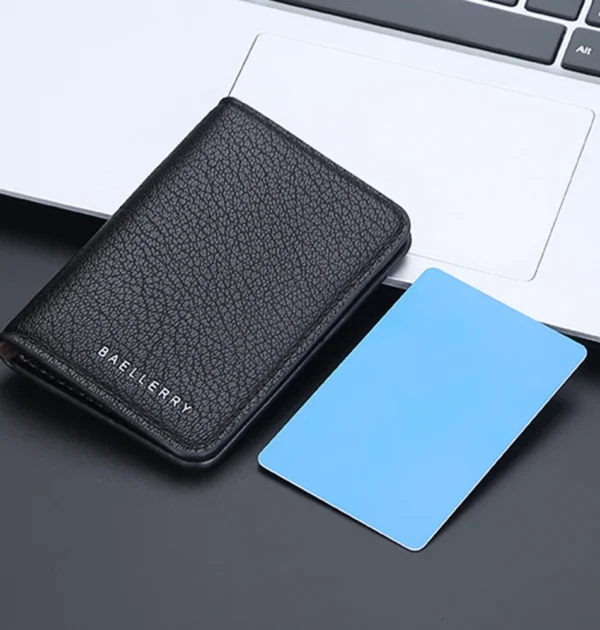 Men's Leather Card Wallet Minimalist Small Thin Purse Soft Slim Mini Credit Card Bank ID Card Holder Wallet for Men 2025