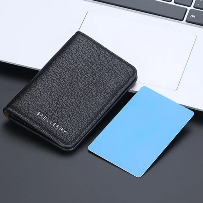 Men's Leather Card Wallet Minimalist Small Thin Purse Soft Slim Mini Credit Card Bank ID Card Holder Wallet for Men 2025