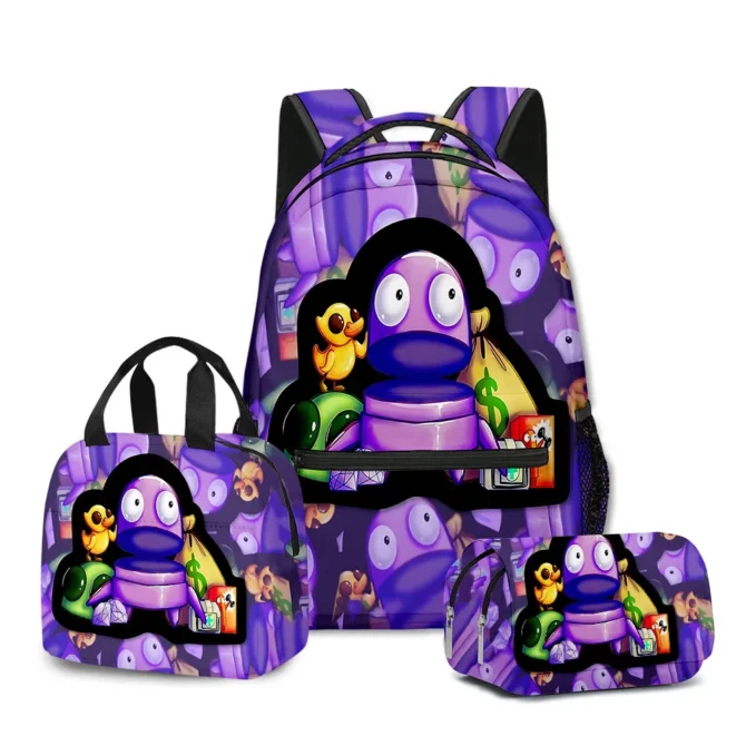 Classic Popular Novelty R.E.P.O repo 3D Printed 3pcs/Set student School Bags Travel Notebook Backpack Lunch bag Pencil Case