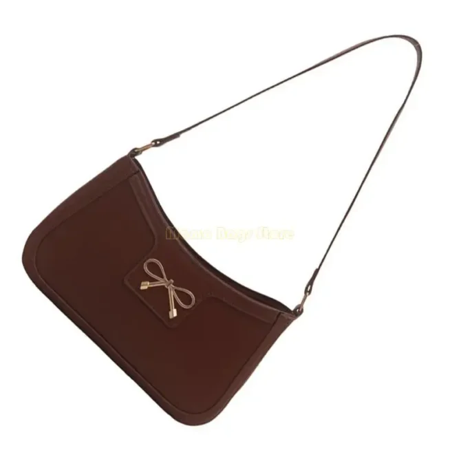 X90D Women Underarm Bag Bows Armpit Bag Ladies Handbag Autumn Winter Shoulder Bag