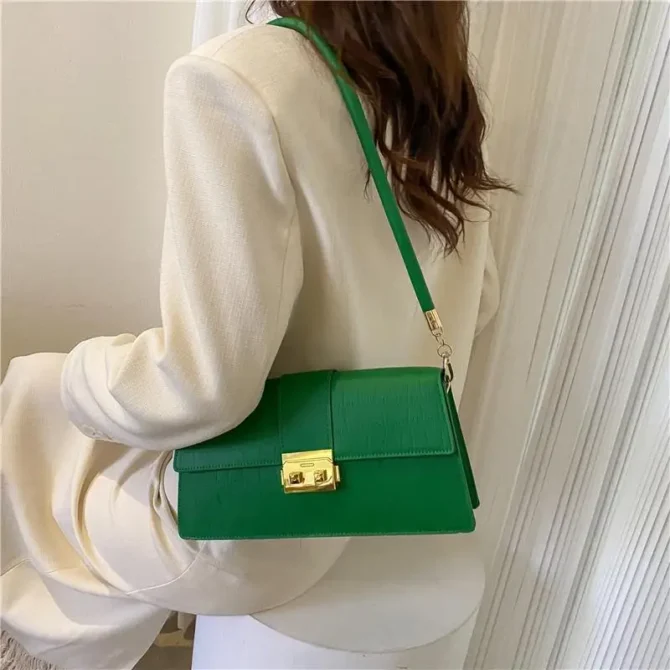 Senior Crocodile Pattern Ladies Handbag Simple Atmosphere Girls Underarm Bag Exquisite Fashion Shoulder Crossbody Bag Simple