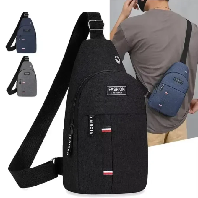 Men's Waterproof Large Capacity Fanny Pack 2025 New Adjustable Strap Outdoor Sports And Leisure Fashion Small Shoulder Bag