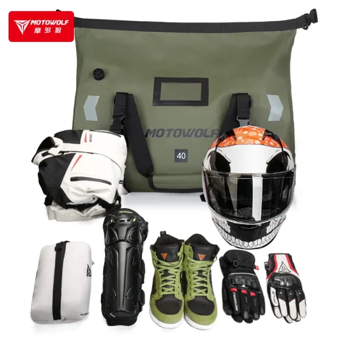 40L/66L Motorcycle Bag Waterproof Rear Backpack Motocross Luggage Bag Touring Biker Tail Bag Night Reflective