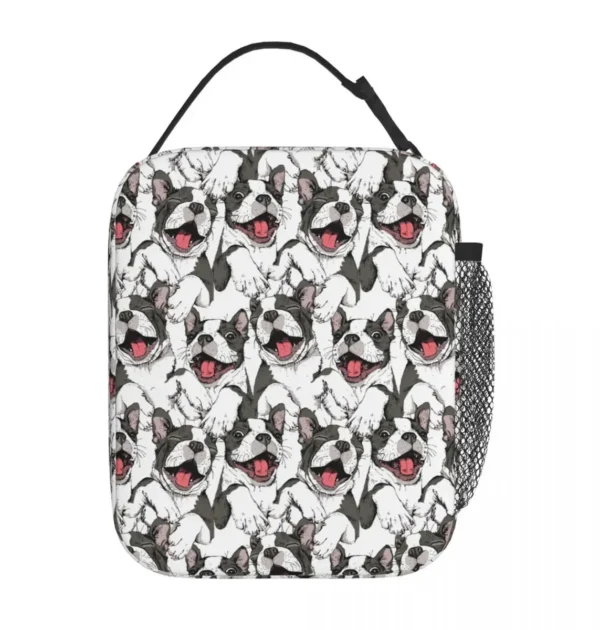Smiling Funny Boston Terrier Merch Insulated Lunch Bags For Work Dog Adorable Boxes